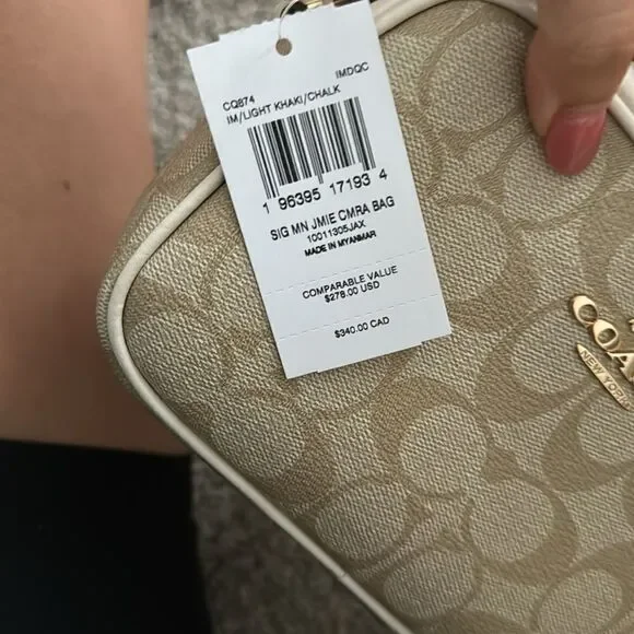 NWT COACH MINI JAMIE CROSSBODY BAG SIGNATURE CANVAS - Picture 5 of 5